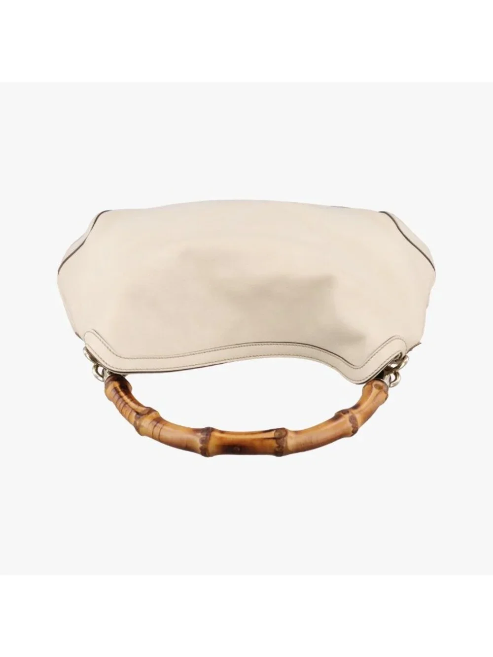 ★SOLD★ Gucci Bamboo White Leather Messenger Bag - Picture 8 of 15